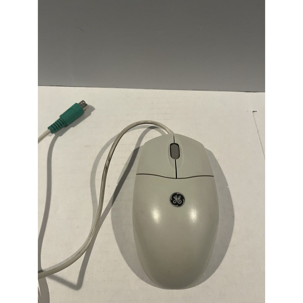 GE Wired PS/2 Mechanical Mouse w/ Scroll Wheel, 3-Button - Beige